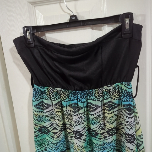 Sexy Black 🖤 & 💚Sea Green Cocktail Dress Hi-Low Strapless Size M Rue 21 NWT - Picture 11 of 13